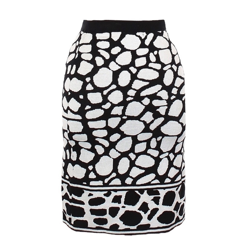 🌺 Adrienne Vittadini Abstract Print Soft Stretchy Knit Pencil Skirt Size L